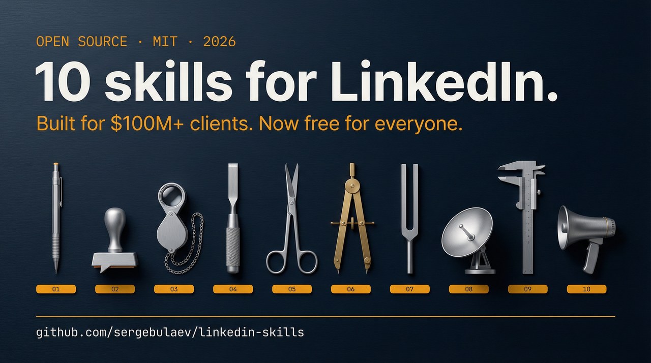 10 Claude Code skills for LinkedIn marketing — open source, MIT licensed